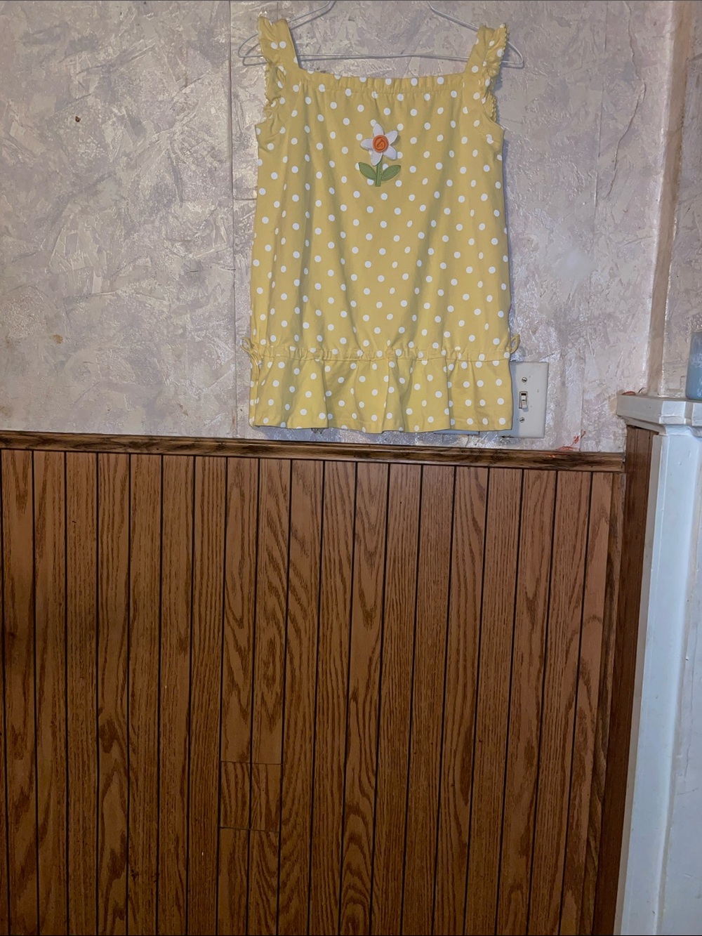Yellow & white polka dot le top (5)